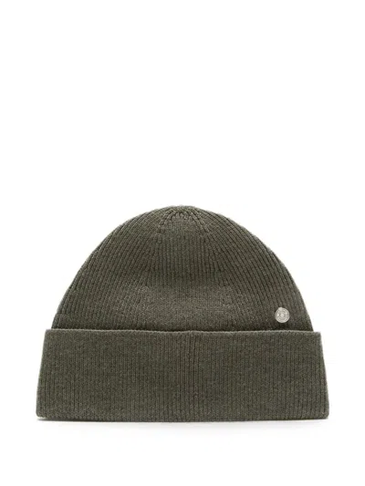 Acne Studios Wool Beanie With Rivet In Green