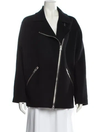 Pre-owned Acne Studios Wool Biker Jacket In Black