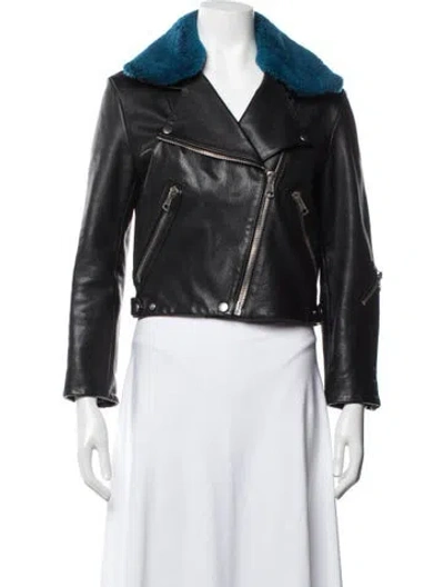 Pre-owned Acne Studios Wool Biker Jacket In Black