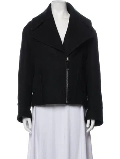 Pre-owned Acne Studios Wool Biker Jacket In Black