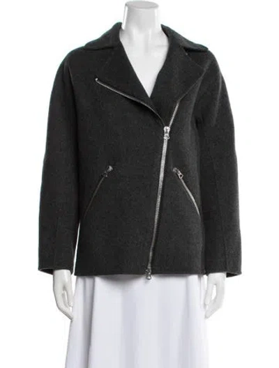 Pre-owned Acne Studios Wool Biker Jacket In Gray