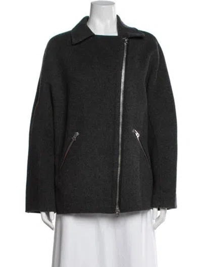 Pre-owned Acne Studios Wool Biker Jacket In Grey