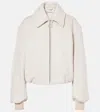Acne Studios Owella Wool Felt Bomber Jacket Faded Grey In Beige