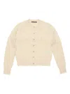 Acne Studios Wool Single-breasted Cardigan In Neutrals