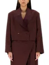 Acne Studios Wool Blend Jacket In Red