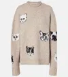 Acne Studios Intarsia Wool-blend Sweater In Beige