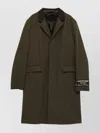 Acne Studios Wool Blend Military Coat With Notch Lapel In Green