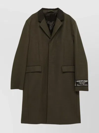 ACNE STUDIOS WOOL BLEND MILITARY COAT WITH NOTCH LAPEL