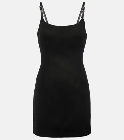 Acne Studios Buckle-strap Mini Dress In Black