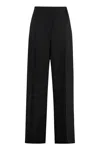 Acne Studios Wool Blend Trousers In Black