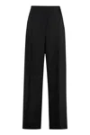 Acne Studios Wool Blend Trousers In Black