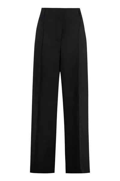 Acne Studios Wool Blend Trousers In Black