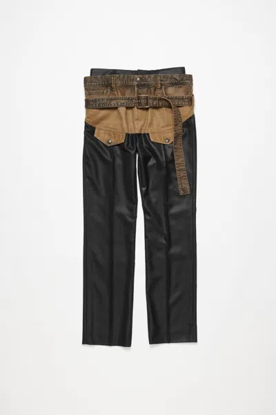 Acne Studios Wool Blend Trousers In Black,black