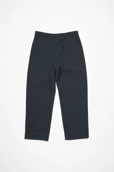 Acne Studios Wool Blend Trousers In Dark Navy
