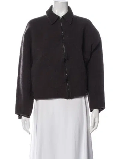Pre-owned Acne Studios Wool Bomber Jacket In Brown