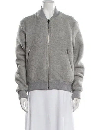 Pre-owned Acne Studios Wool Bomber Jacket In Gray