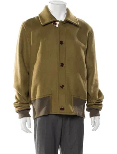 Pre-owned Acne Studios Wool Bomber Jacket In Green