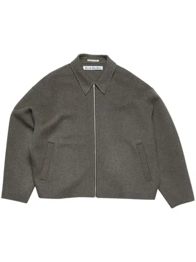 Acne Studios Wool Bomber Jacket In Grey