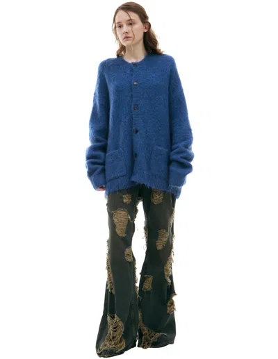 Acne Studios Wool Cardigan With Buttons In Blue