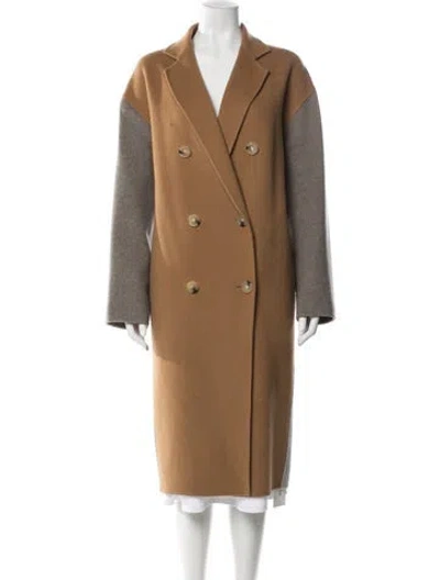 Pre-owned Acne Studios Wool Colorblock Pattern Coat In Neutral