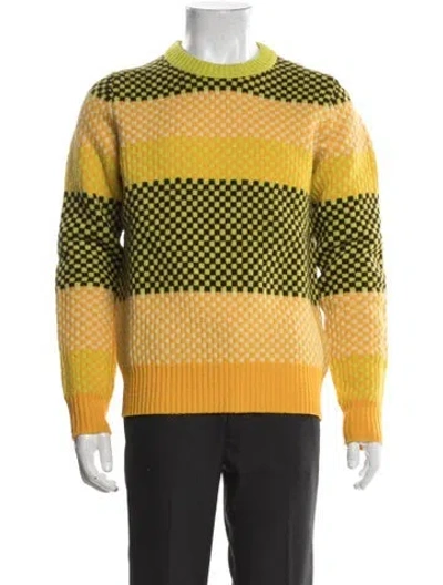 Pre-owned Acne Studios Wool Colorblock Pattern Pullover In Yellow