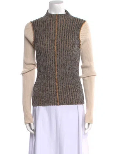 Pre-owned Acne Studios Wool Colorblock Pattern Sweater In Neutral