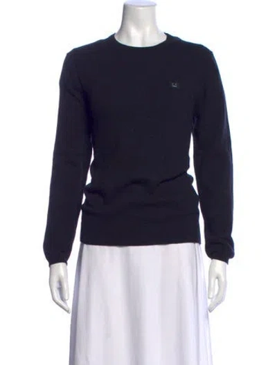 Pre-owned Acne Studios Wool Crew Neck Sweater In Blue