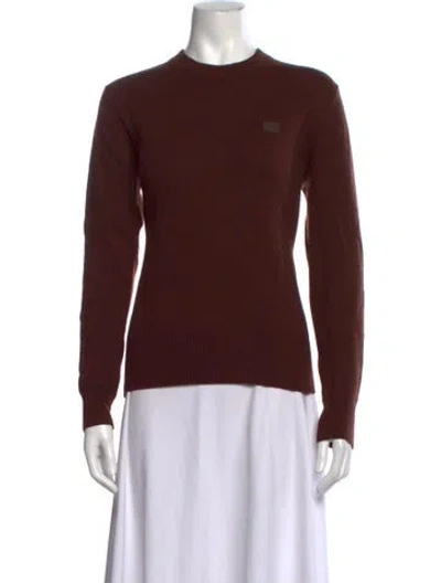 Pre-owned Acne Studios Wool Crew Neck Sweater In Brown