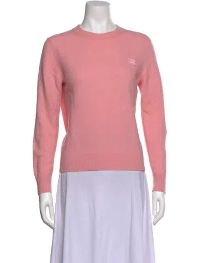 Pre-owned Acne Studios Wool Crew Neck Sweater In Pink