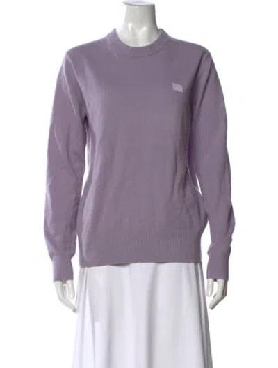 Pre-owned Acne Studios Wool Crew Neck Sweater In Purple