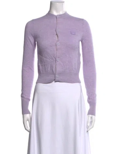 Pre-owned Acne Studios Wool Crew Neck Sweater In Purple