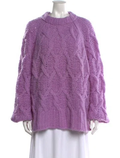 Pre-owned Acne Studios Wool Crew Neck Sweater In Purple