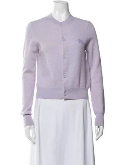 Pre-owned Acne Studios Wool Crew Neck Sweater In Purple