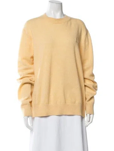 Pre-owned Acne Studios Wool Crew Neck Sweater In Yellow