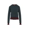 Acne Studios Ruffled Layered-effect Sweater In Green