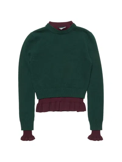 Acne Studios Wool Crewneck Sweater In Green