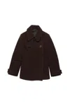 Acne Studios Wool Duffle Coat In Brown
