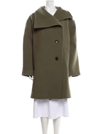 Pre-owned Acne Studios Wool Faux Fur Coat In Green
