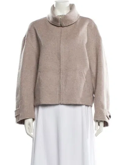 Pre-owned Acne Studios Wool Faux Fur Jacket In Neutral