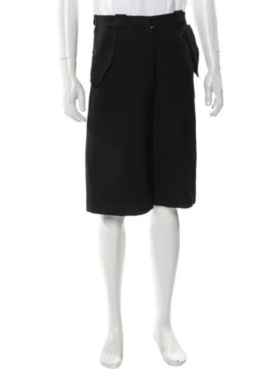 Pre-owned Acne Studios Wool Flat Front Shorts In Black