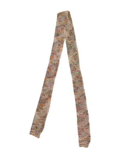 Pre-owned Acne Studios Wool Floral Print Scarf In Orange