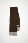 Acne Studios Wool Fringe Scarf In Chocolate Brown