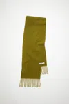 Acne Studios Wool Fringe Scarf In Olive Green
