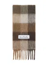 Acne Studios Wool Fringed Scarf In Brown