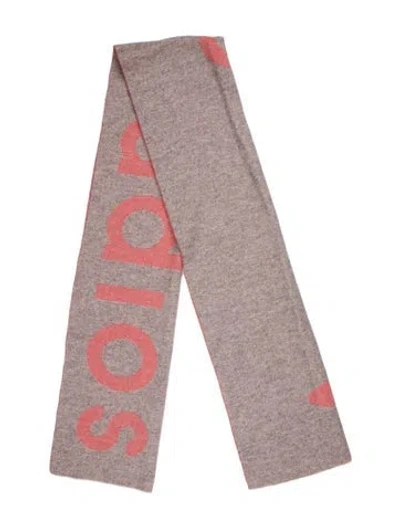 Pre-owned Acne Studios Wool Graphic Print Scarf In Gray