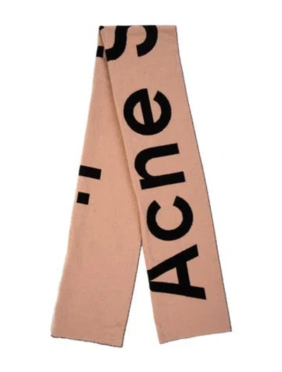 Pre-owned Acne Studios Wool Graphic Print Scarf In Pink