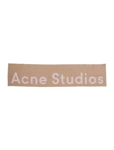 Pre-owned Acne Studios Wool Graphic Print Shawl In Pink
