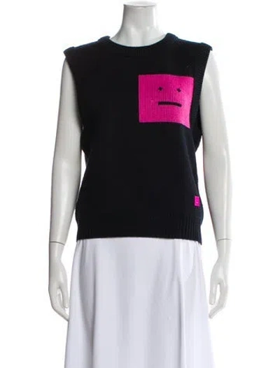 Pre-owned Acne Studios Wool Graphic Print Sweater In Black