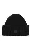 Acne Studios Small Face Logo Beanie In Black