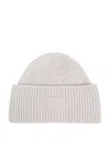 Acne Studios Wool Hat With Logo In Neutral